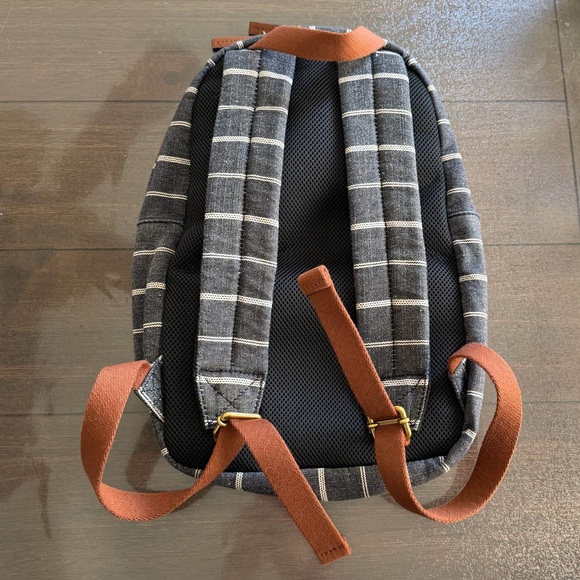 Fossil - Phoebe Grey Canvas Striped Backpack - Picture 4 of 5